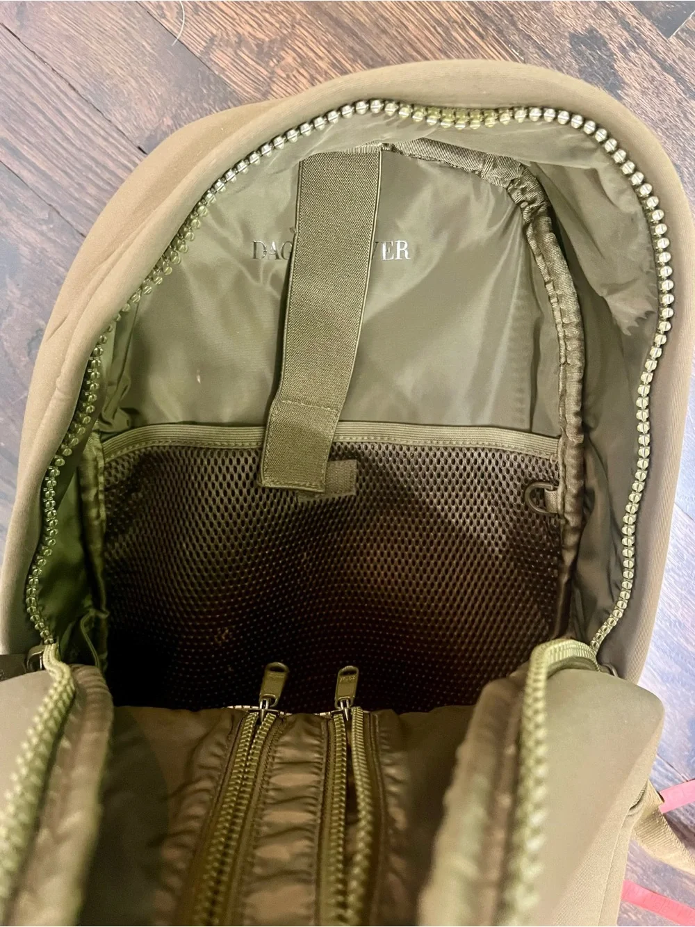 Dagne Dover Dakota Neoprene Backpack Olive Green Medium Travel Laptop Bag